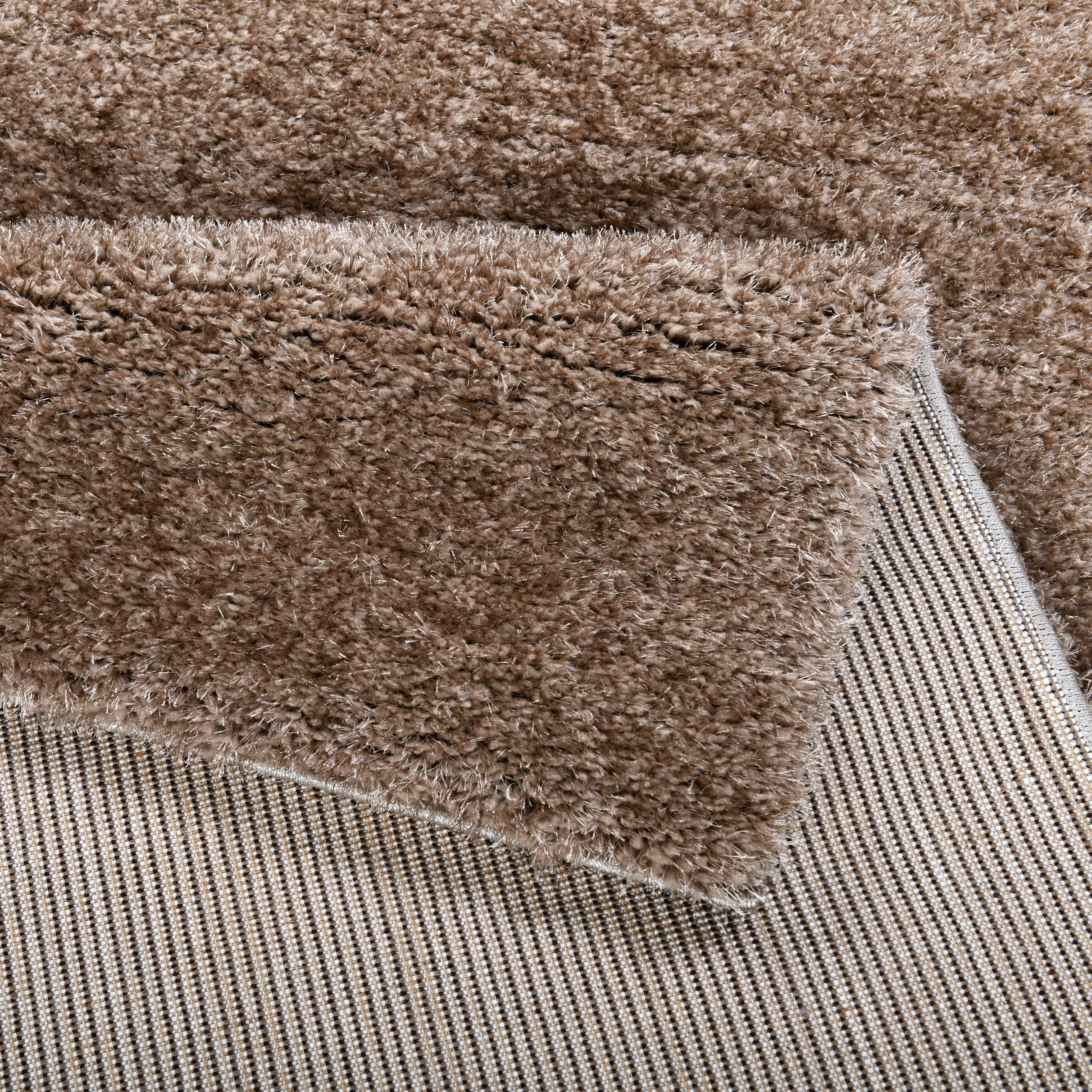 Hochflor-Teppich Malin, Home affaire, rechteckig, Höhe: 43 mm, Shaggy in Uni-Farben, einfarbig, leicht glänzend, besonders weich