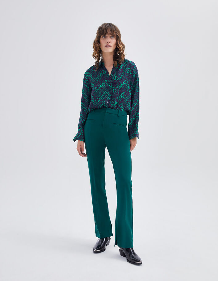 Pantalon de costume vert canard Femme
