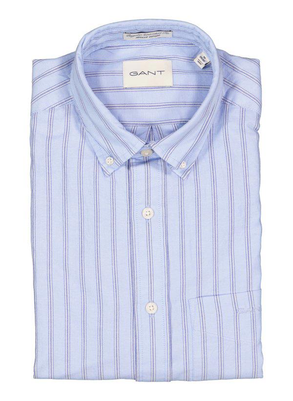 Gant, Hemd, Regular Fit, Bio Baumwolle, himmelblau gestreift