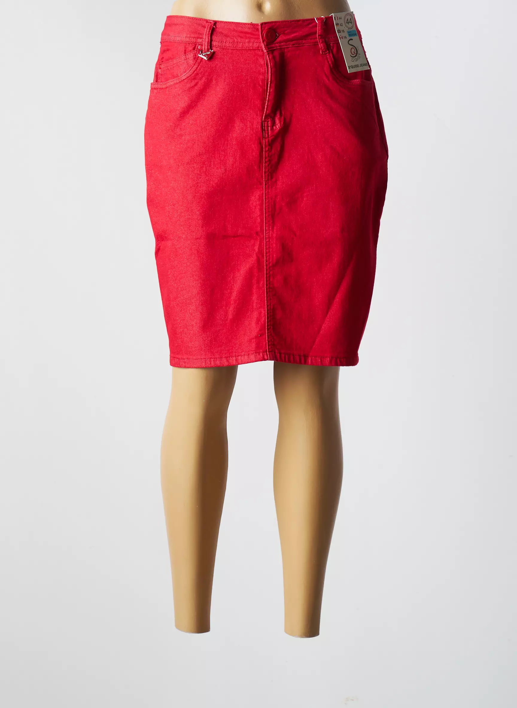 S Quise Jupes Mi Longues Femme couleur rouge