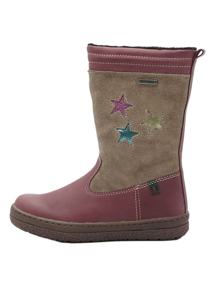 El Naturalista Leder-Winterstiefel in Beige/ Altrosa günstig kaufen