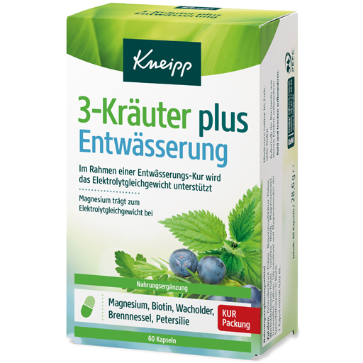 KNEIPP 3-Kräuter plus Entwässerung Kapseln  60 St  Kapseln