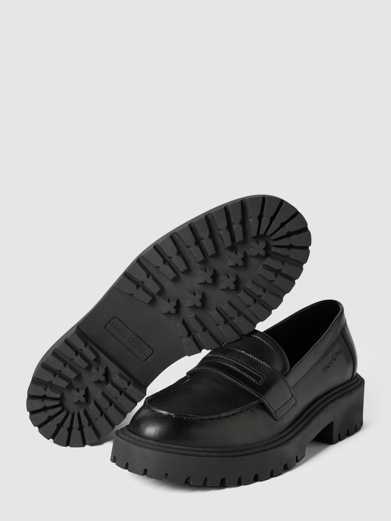 Penny-Loafer mit Label-Detail in schwarz