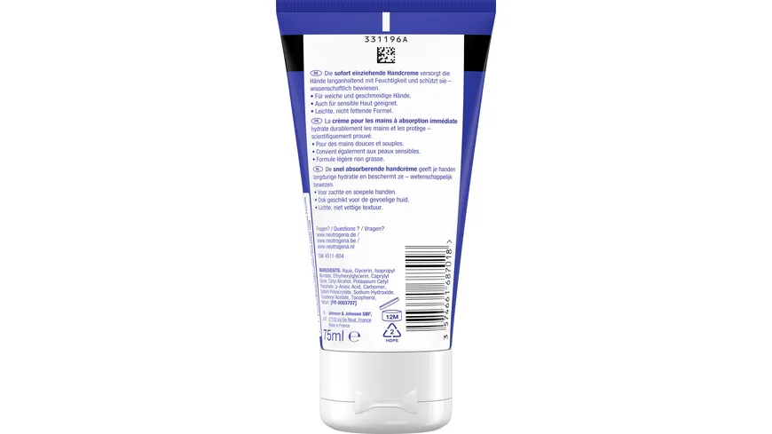 Neutrogena Norwegische Formel Sofort Einziehende Handcreme 75 ml