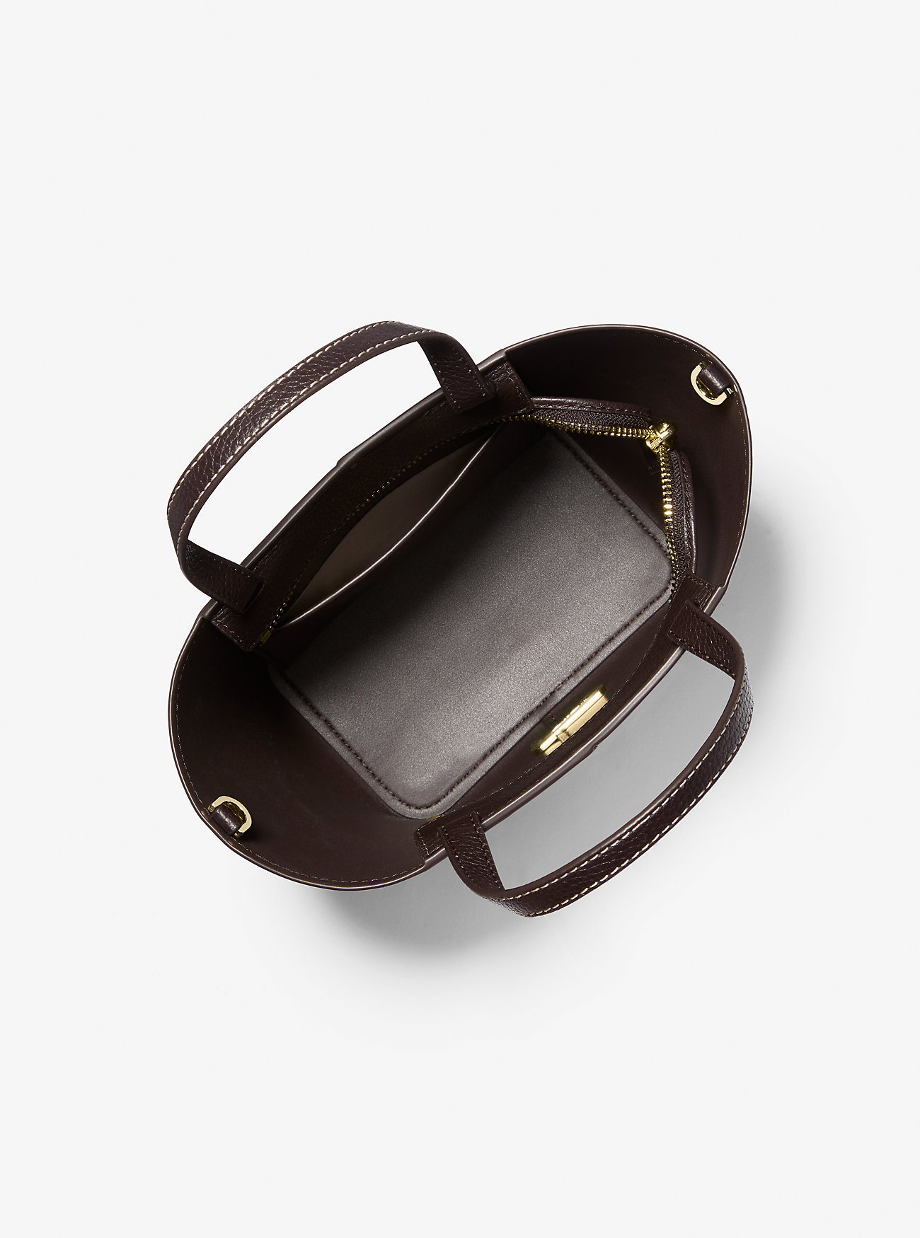 Flora Medium Skinnveske med Signaturlogo og Rust – BRUN