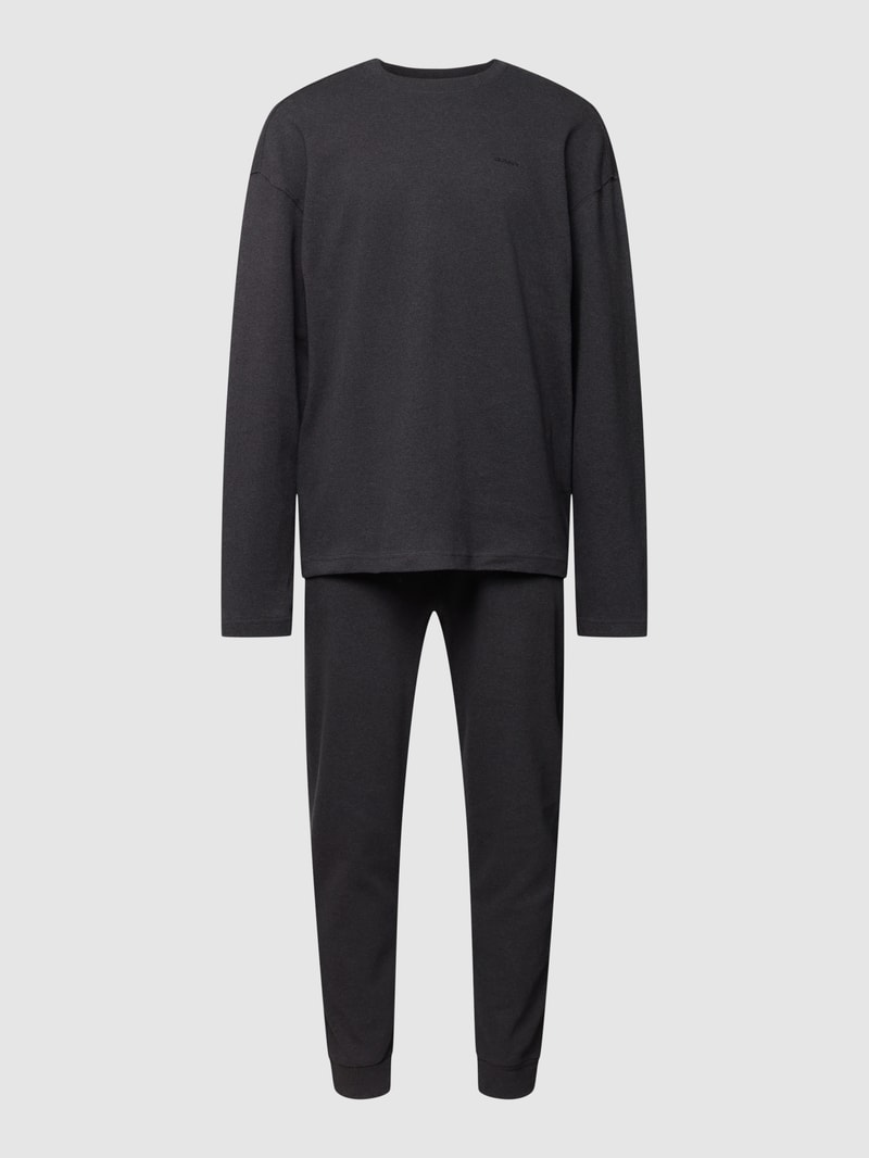 Sweatanzug mit Label-Stitching in anthrazit meliert