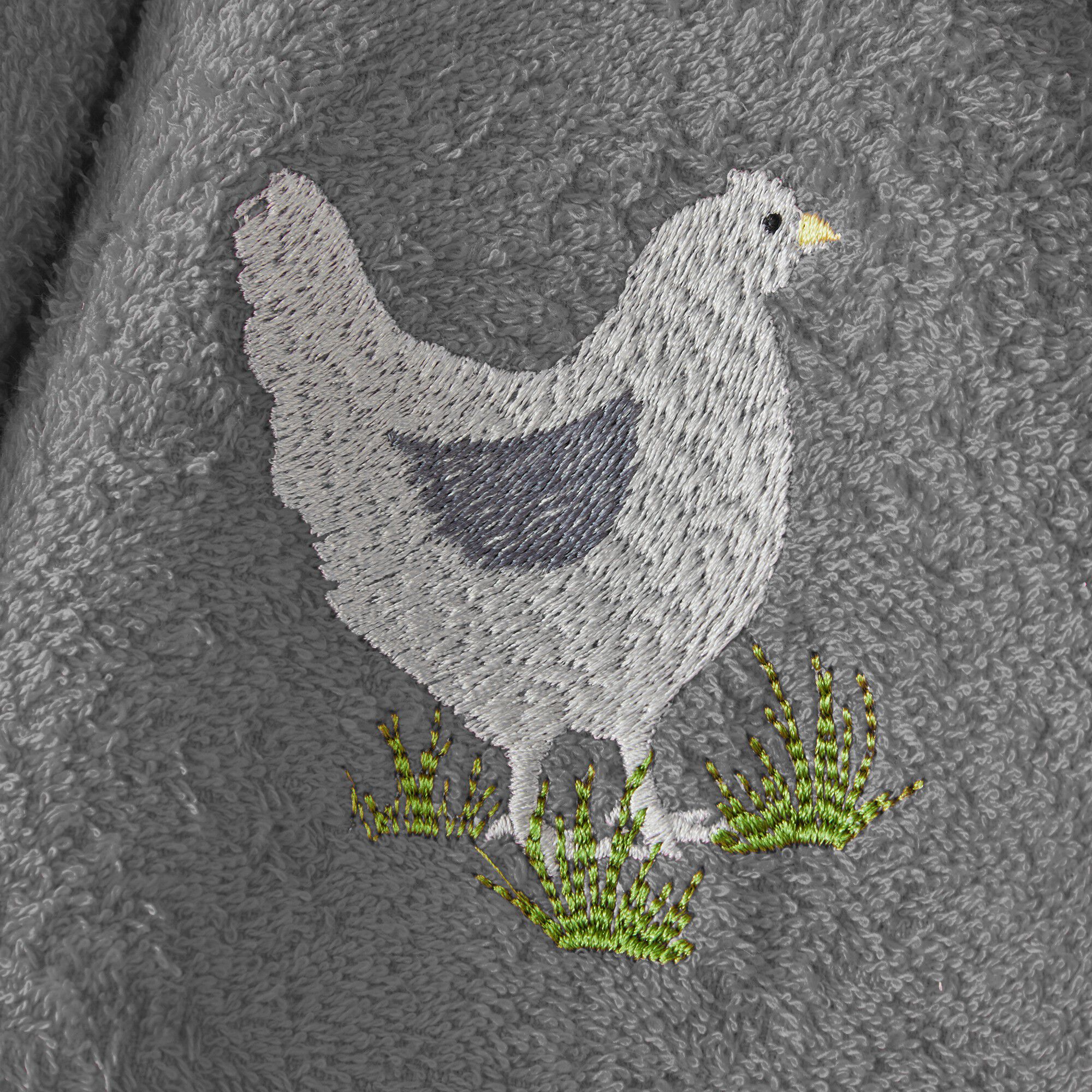 Torchons rond éponge brodée poule