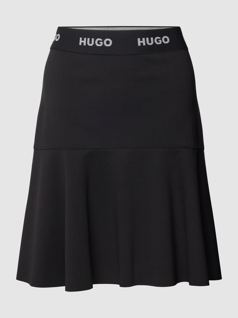 Minirock mit elastischem Logo-Bund Modell 'Relosana' in schwarz