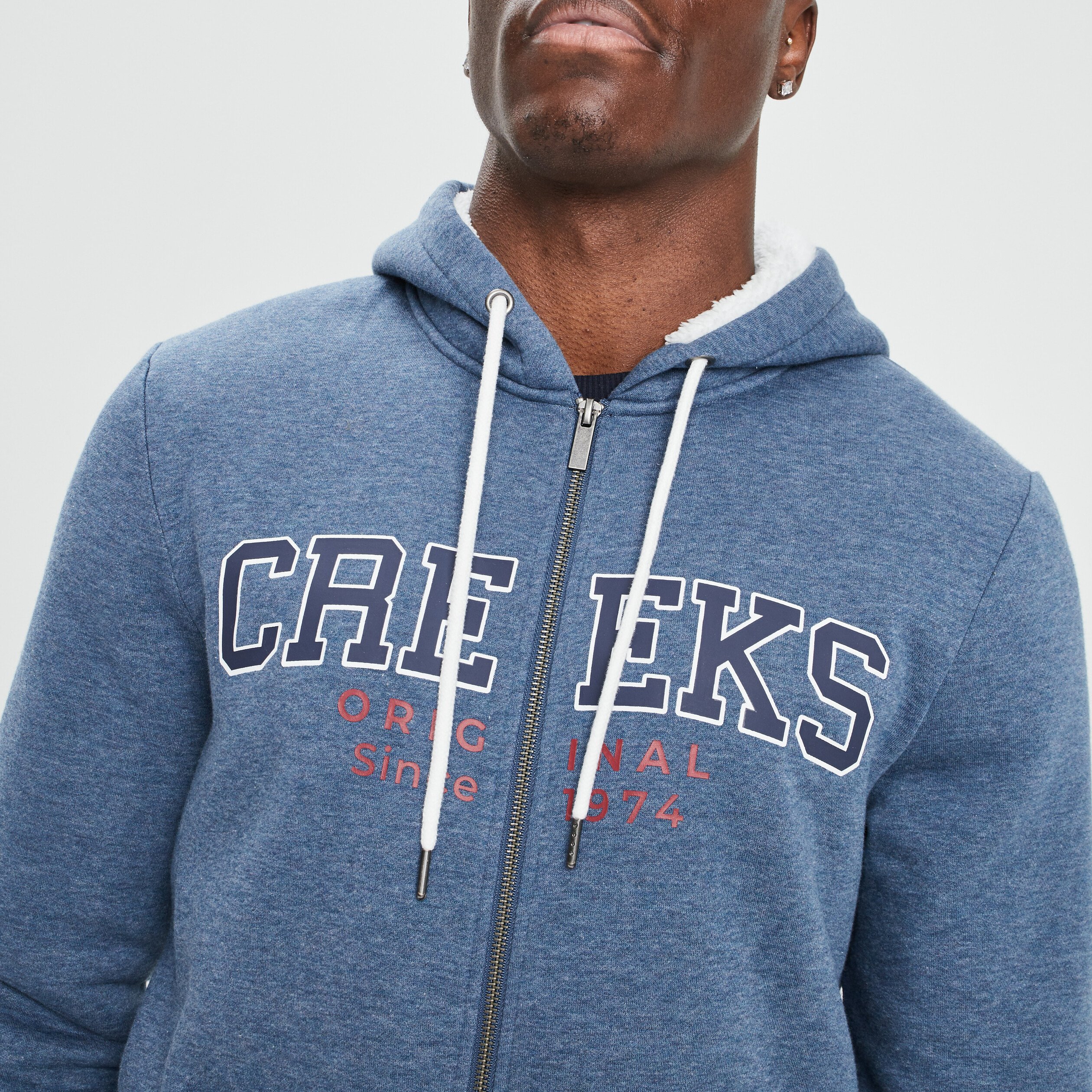 Sweat zippé à capuche Creeks bleu homme | La Halle