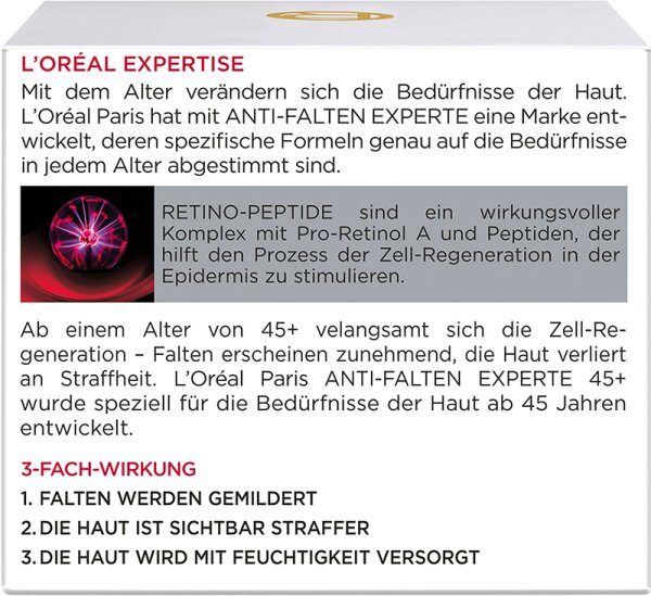 L'Oréal Paris Anti-Falten Experte Intensiv-Pflege Tag Retino-Peptide 45+ Gesichtscreme