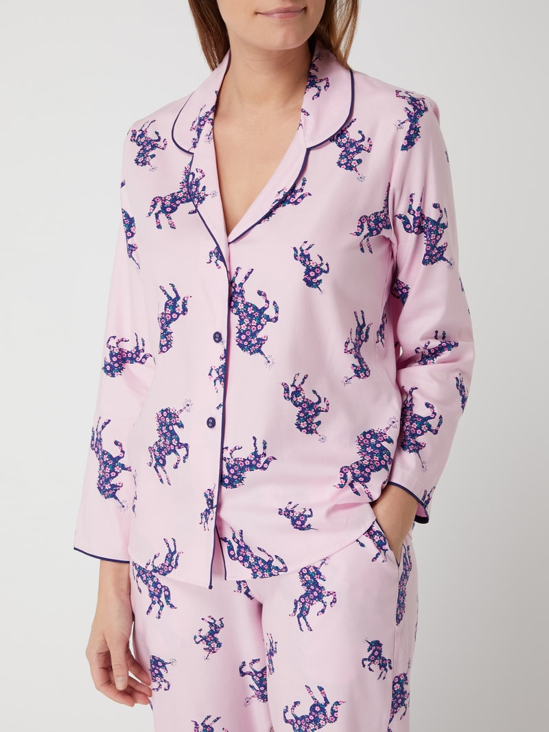 Pyjama-Oberteil aus Baumwoll-Modal-Mix Modell 'Ariana' in rosa