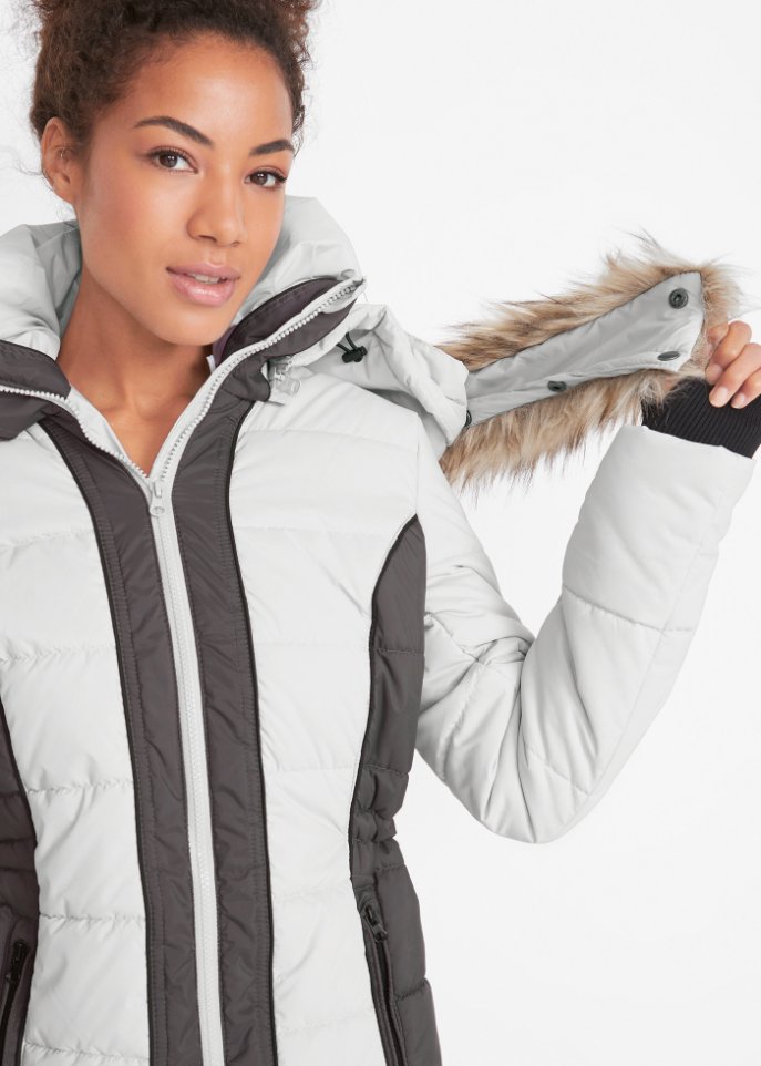 Outdoor-Kurzmantel mit Fellimitat