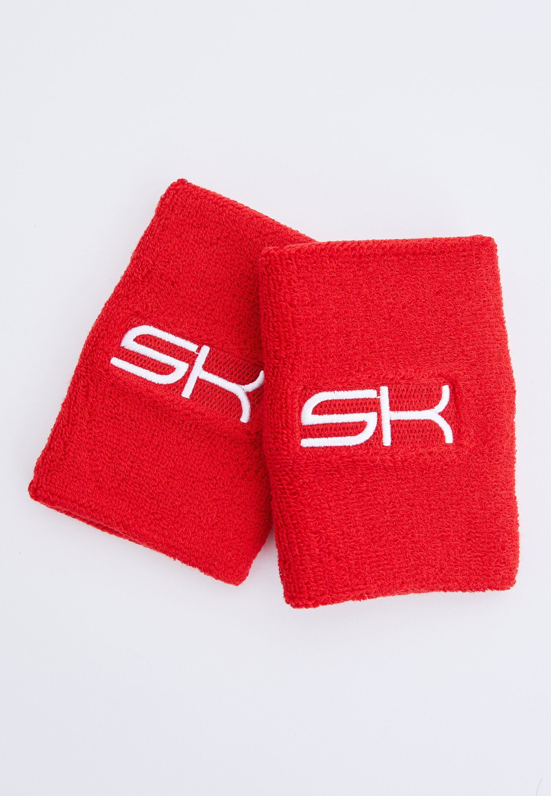 SPORTKIND Schweißband Tennis Schweißbänder groß 2er Set unisex Kinder & Erwachsene, rot