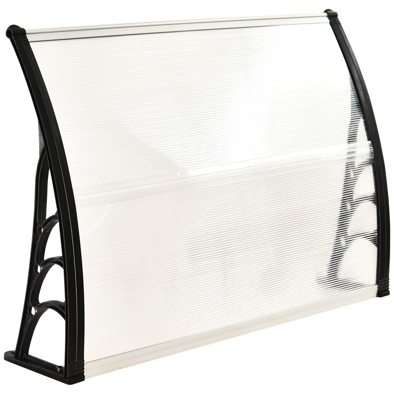 Outsunny Vordach Haustürvordach 100 x 75 cm Pultvordach Überdachung Transparent