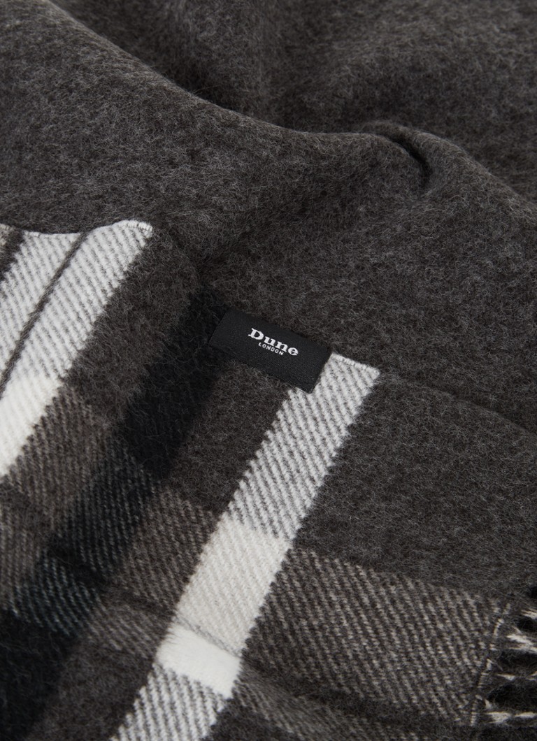 Dune London  Osburn sjaal met ruitdessin en franjes 180 x 35 cm