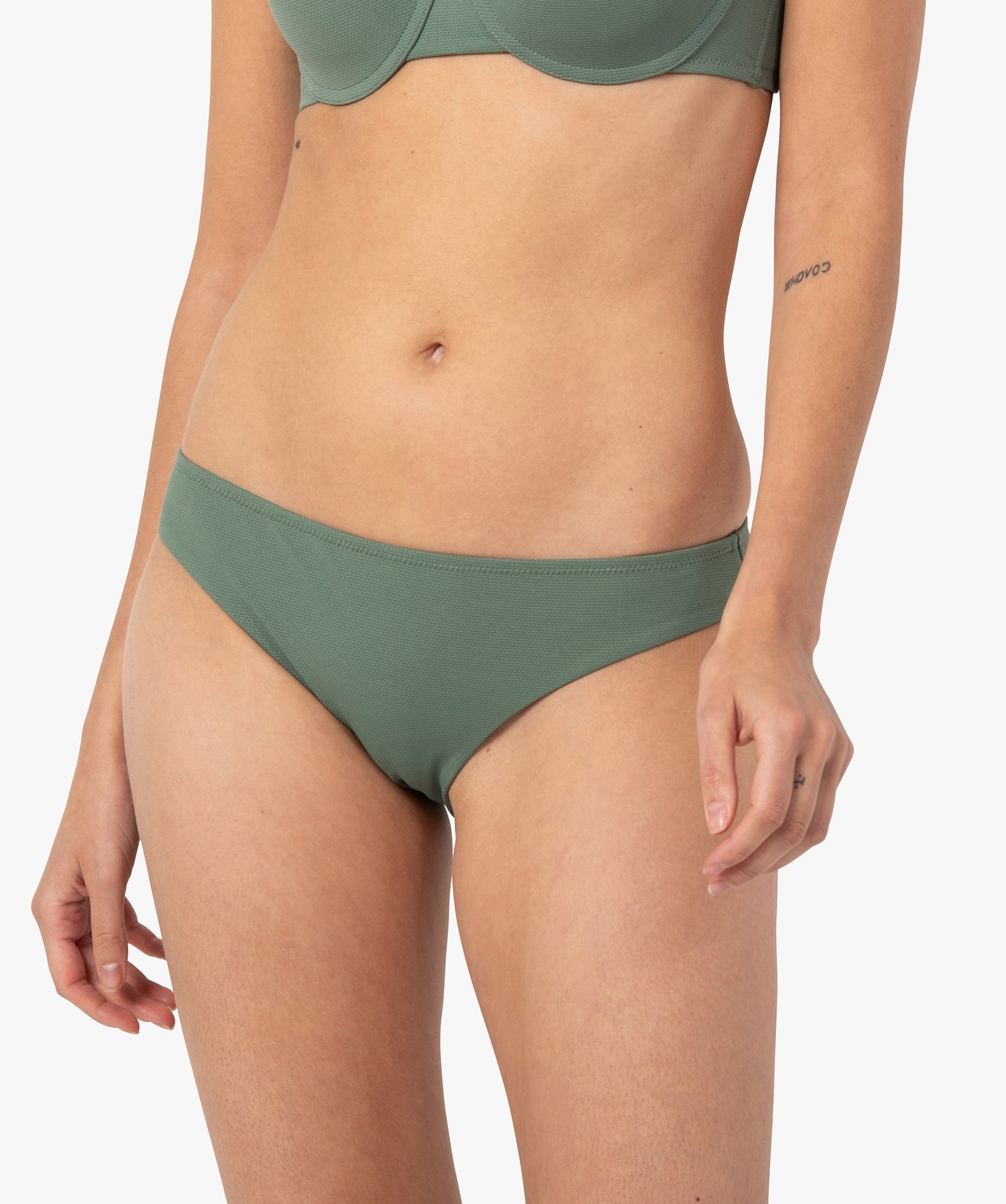 Bas de maillot de bain femme forme culotte vert | GEMO