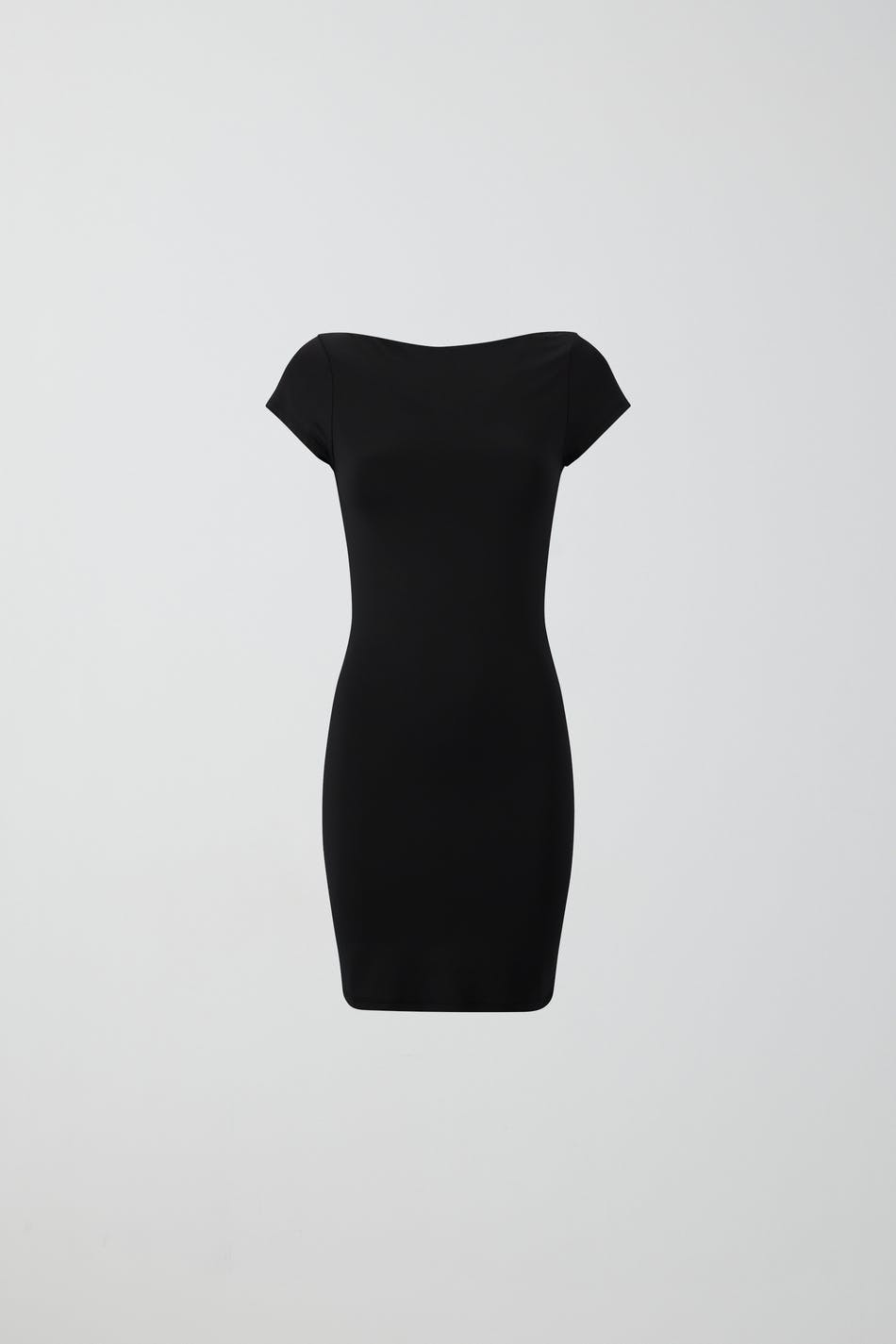 Stretchy boatneck mini dress