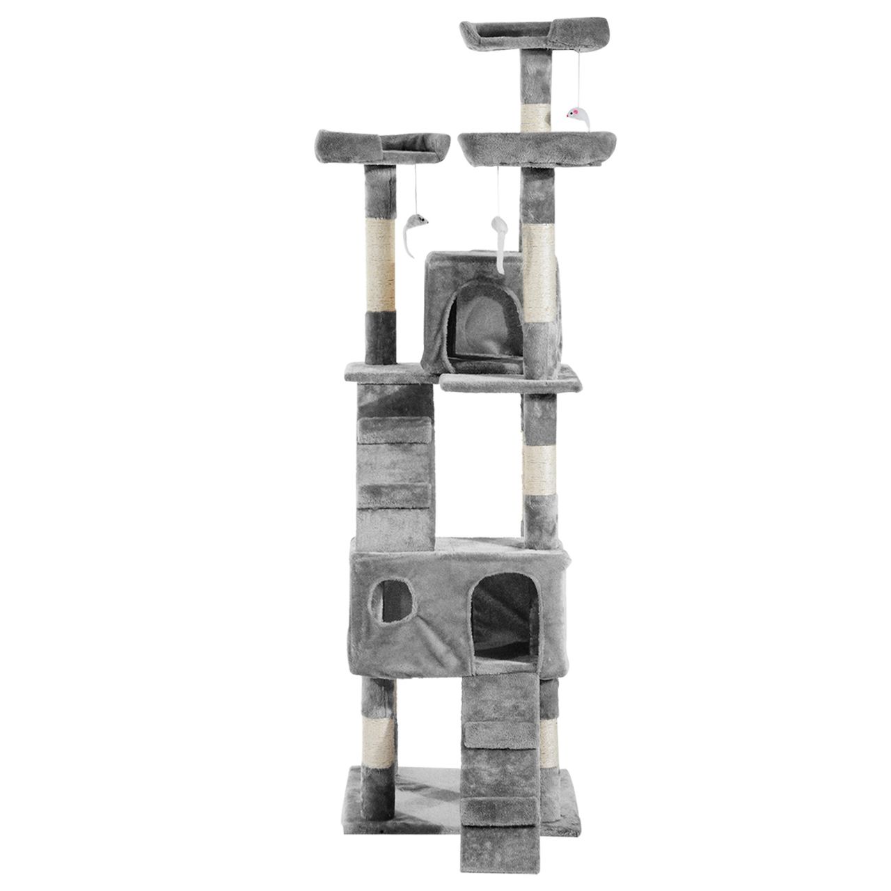 PawHut Katzenbaum Kratzbaum Katzenkratzbaum Kletterbaum Katze Sisal (Grau)