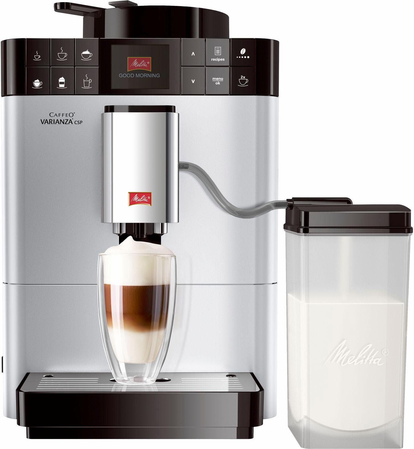 Melitta Kaffeevollautomat Varianza® CSP F57/0-101, silber, Tassenindividuell dosieren: My Bean Select, 10 Kaffeerezepte