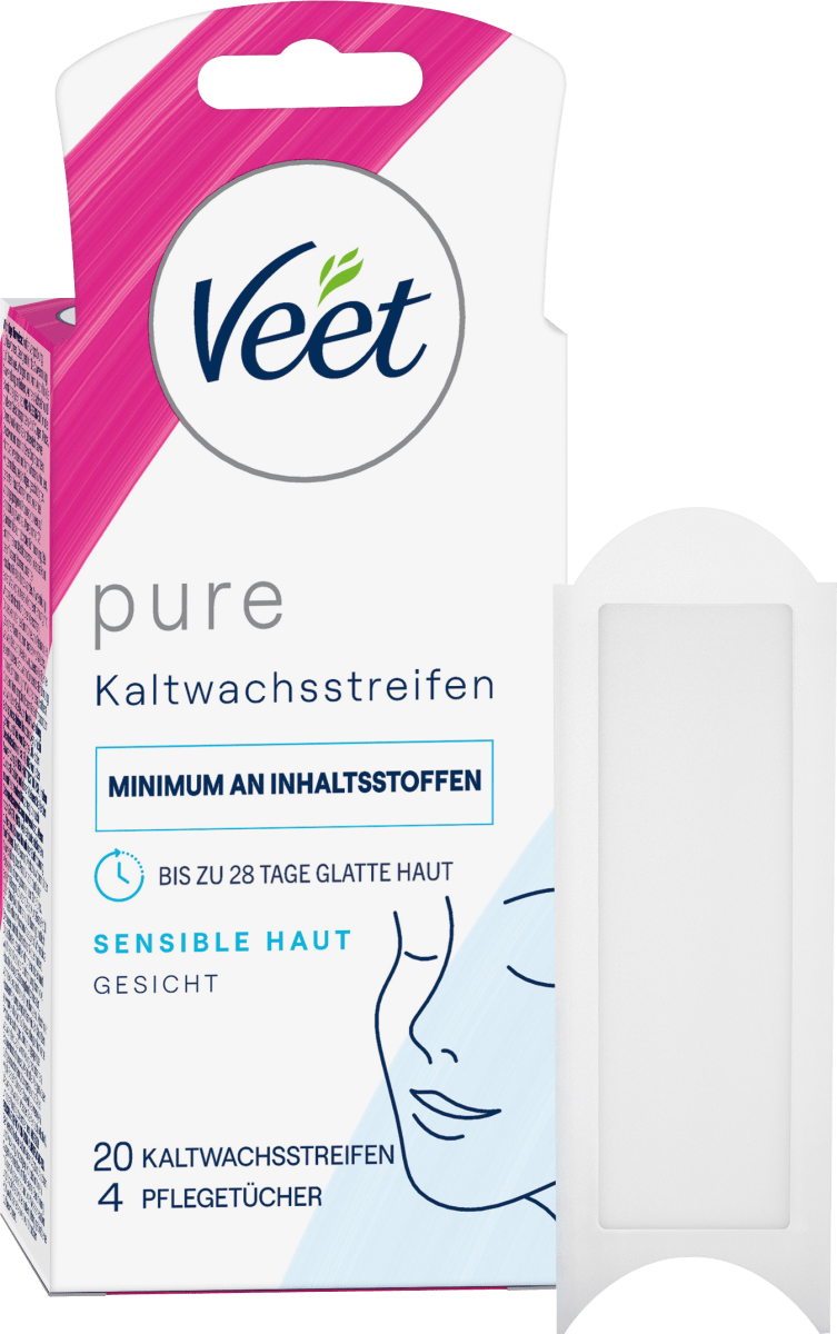 Kaltwachsstreifen Gesicht, 20 St