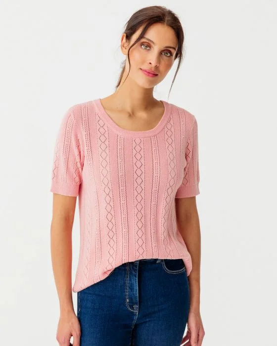 Pull ajouré manches courtes