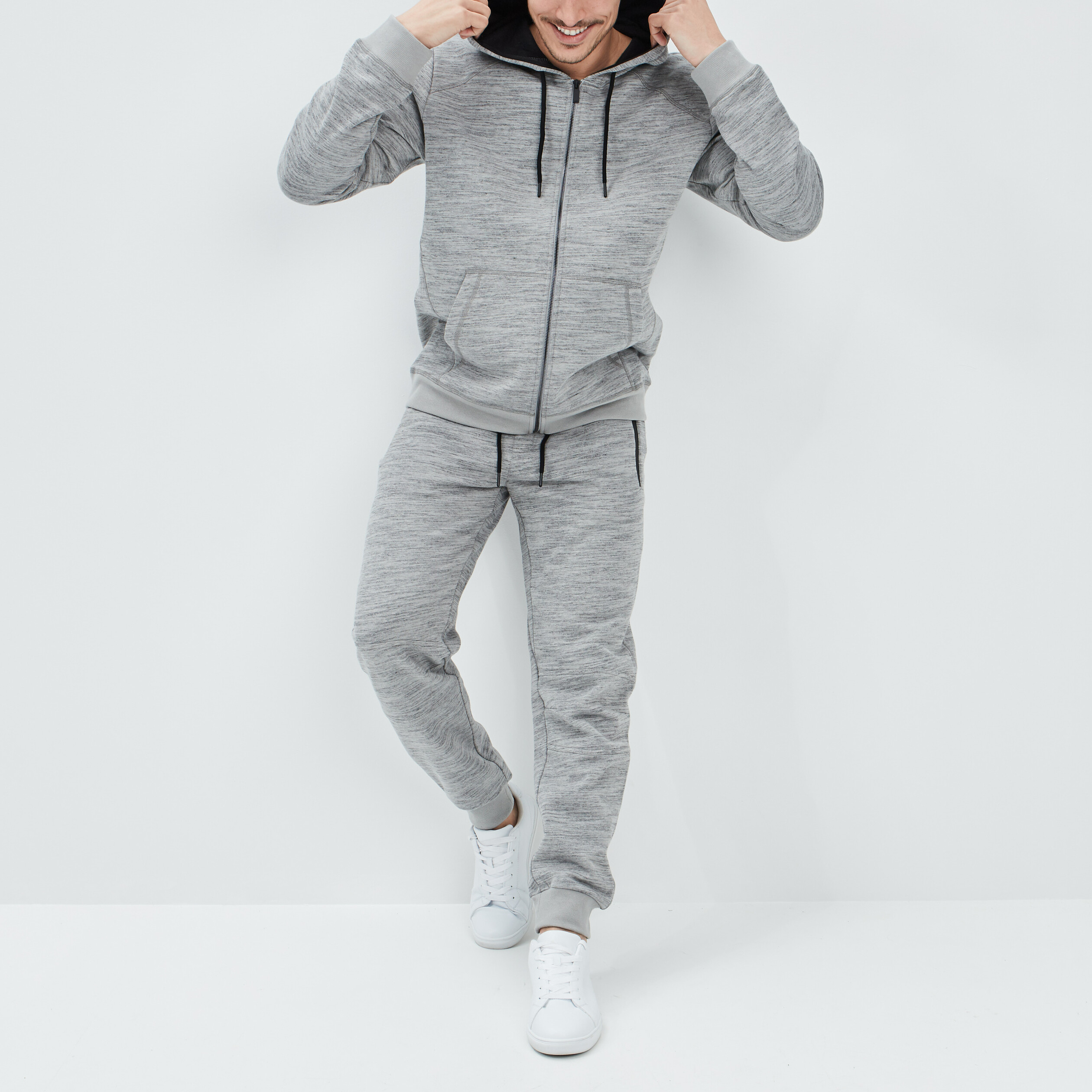 Pantalon jogging taille élastiquée gris homme | La Halle