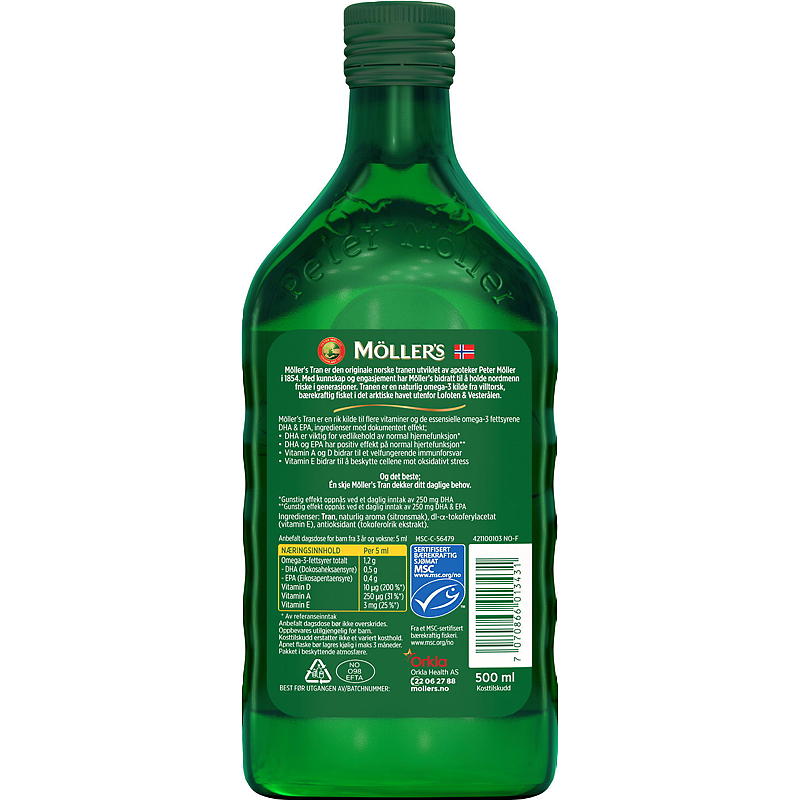 Möller's Möller's Tran 500 ml Sitron