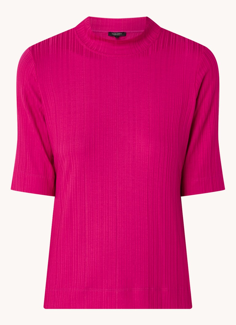 T-shirt a coste con collo alto di Claudia Sträter