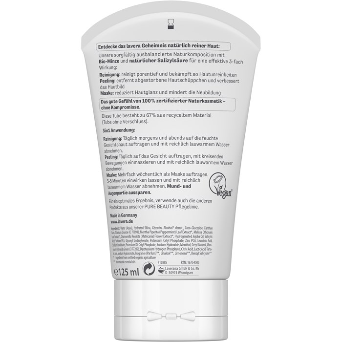 Pure Beauty 3in1 Reinigung Peeling Maske