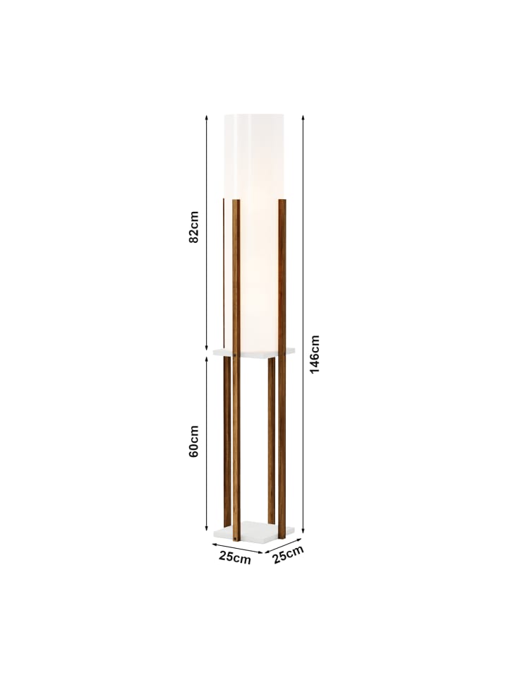 lux.pro Stehleuchte Gisborne in Braun Weiß (H)146cm (B)25cm (T)25cm günstig kaufen onesize