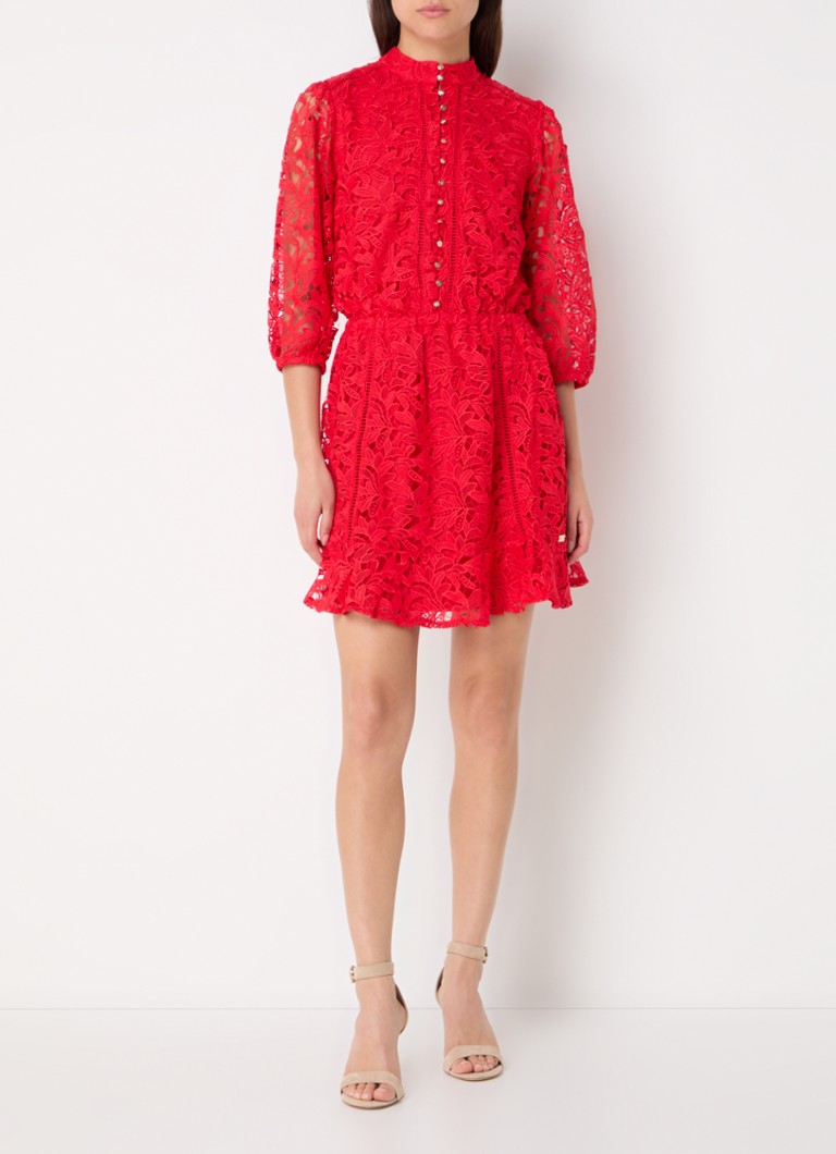 Vestido túnica corto NIKKIE Dijon con estampado calado