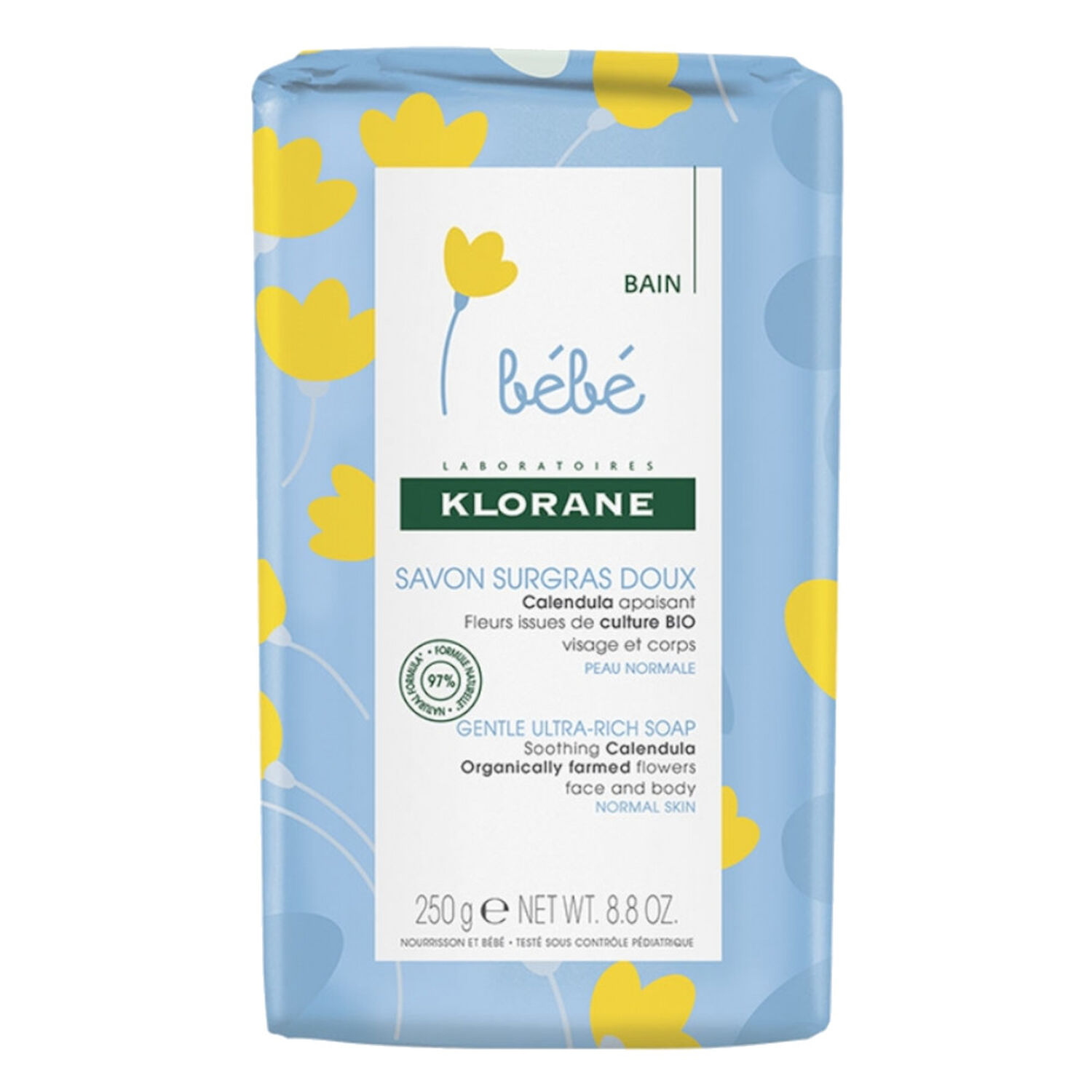 Klorane Savon Bébé Surgras Doux au Calendula - 250 ml