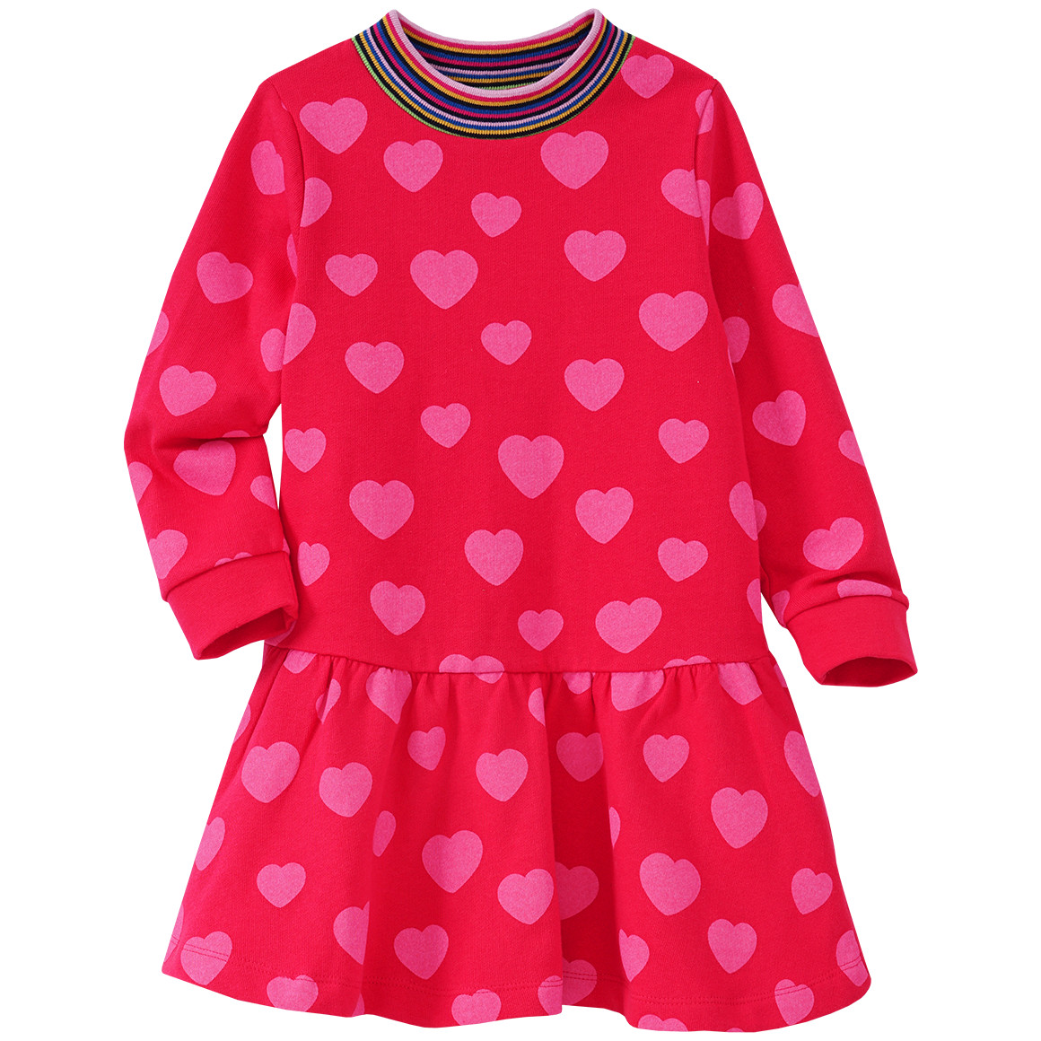 Mädchen Sweatkleid mit Herz-Print