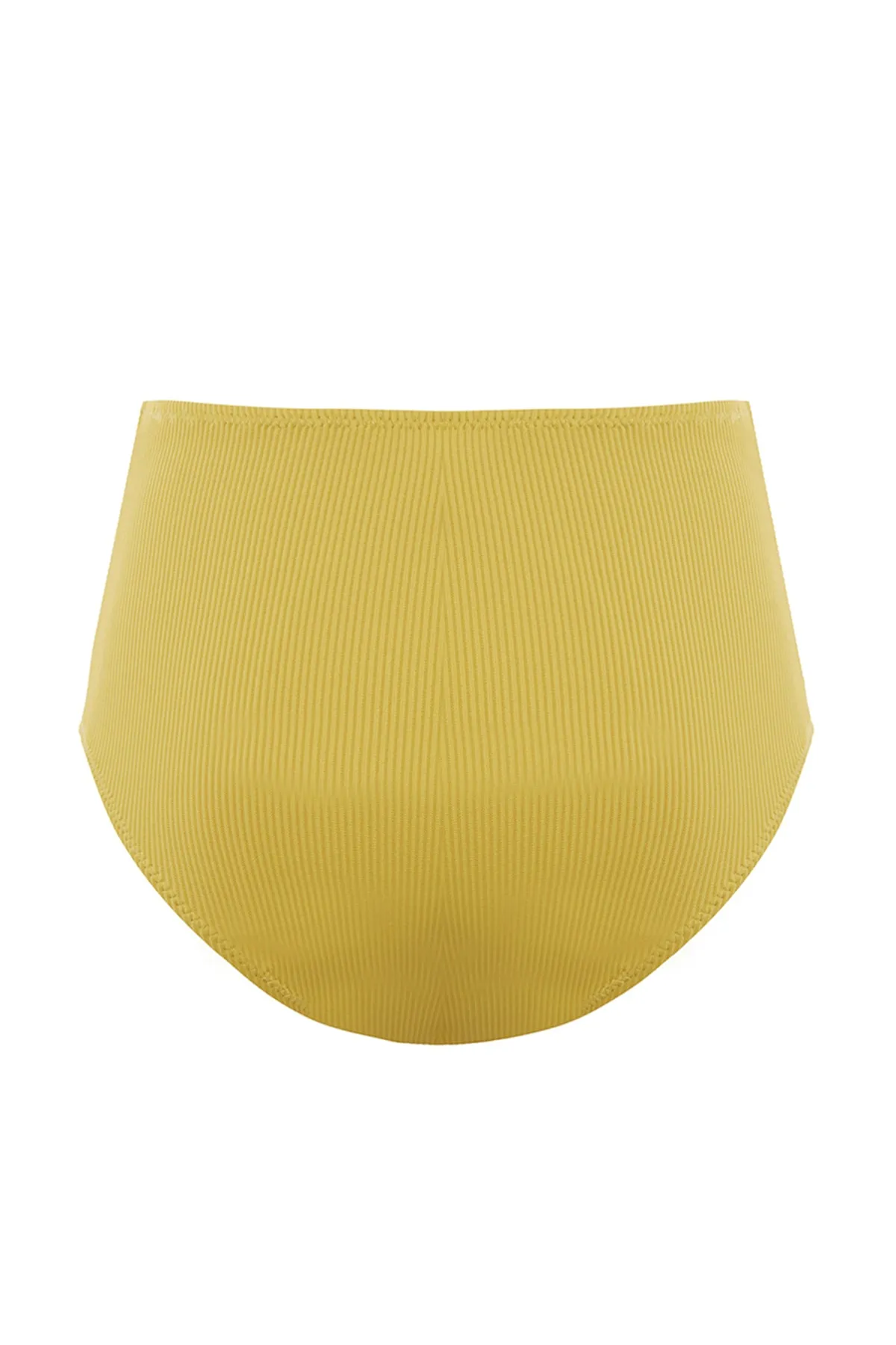 Trendyol Collection  Ölgrüne strukturierte V-Schnitt-Bikinihose mit hoher Taille und normalem Beinverlauf TBESS21BA0067