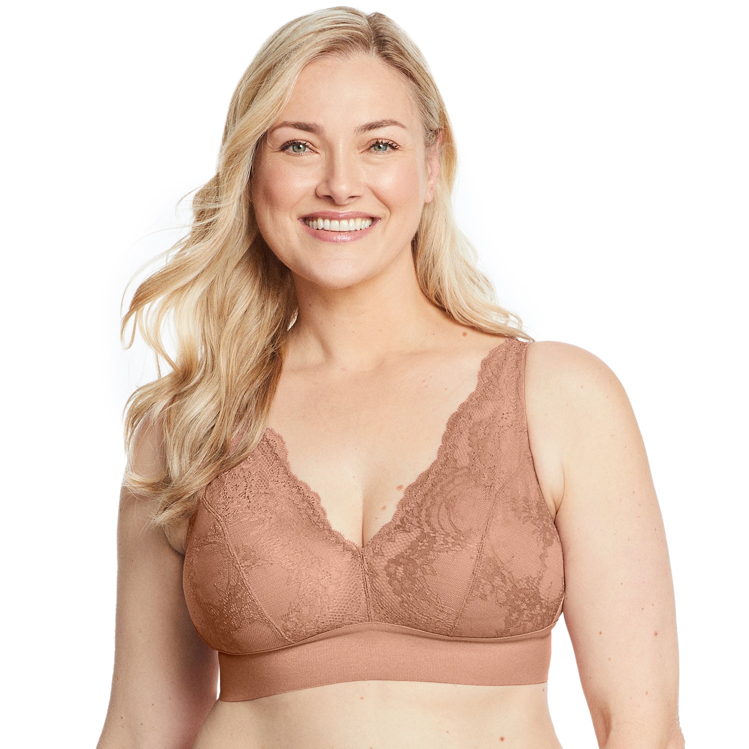 Bramour Lexington Plunge-Bralette mit Spitze - Cappuccino