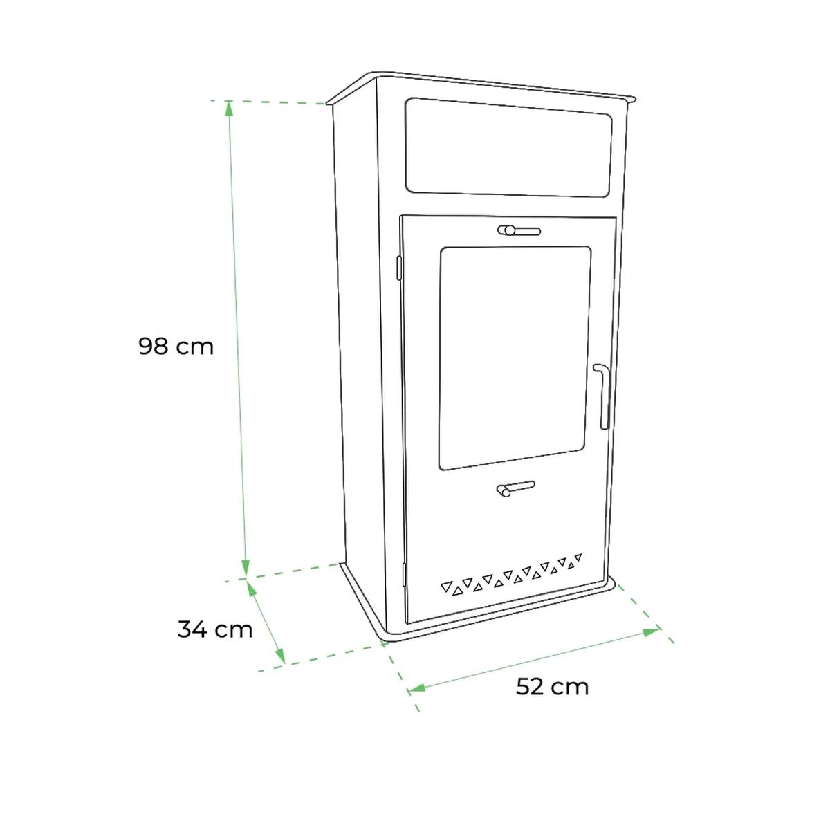 ScandiFlames Boston freistehender Kamin, schwarz, Glastür, Bioethanol, 1,9 kW