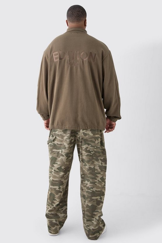 Plus Oversize Sweatshirt mit Trichterkragen