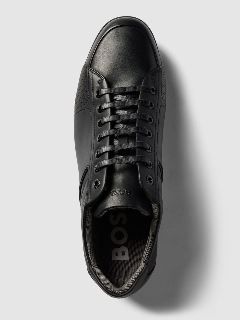 Sneaker aus echtem Leder Modell 'Saturn' in schwarz