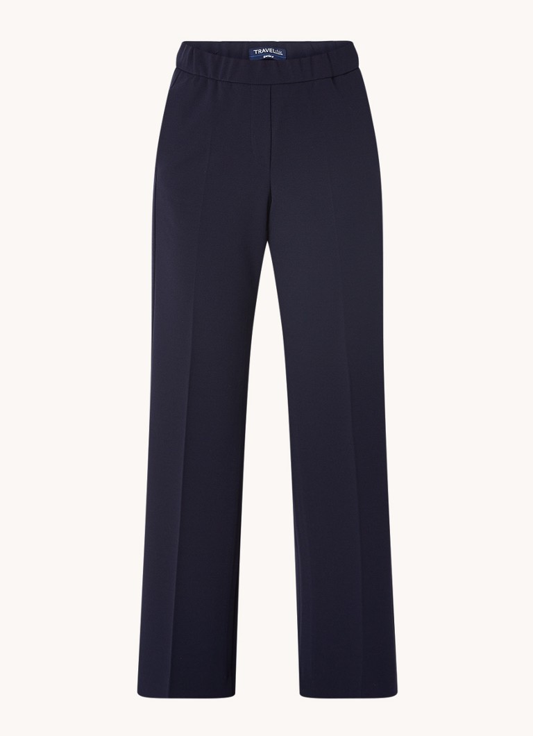 Gardeur Franca mid waist wide fit trousers with press pleat