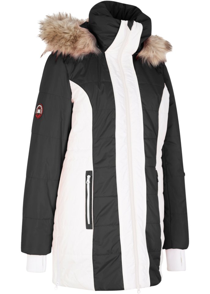 Outdoor-Kurzmantel mit Fellimitat