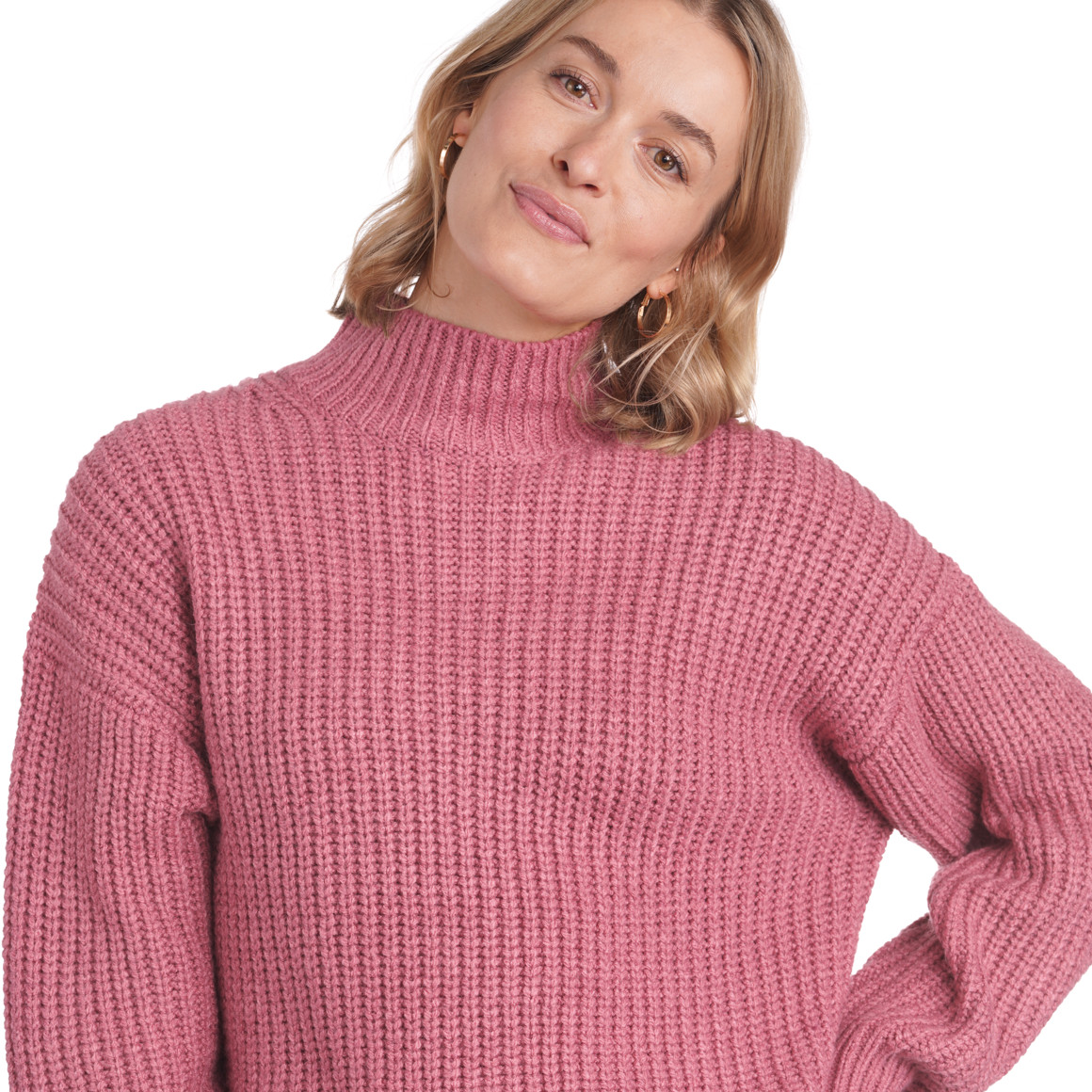 Damen Strickpullover mit Stehkragen
