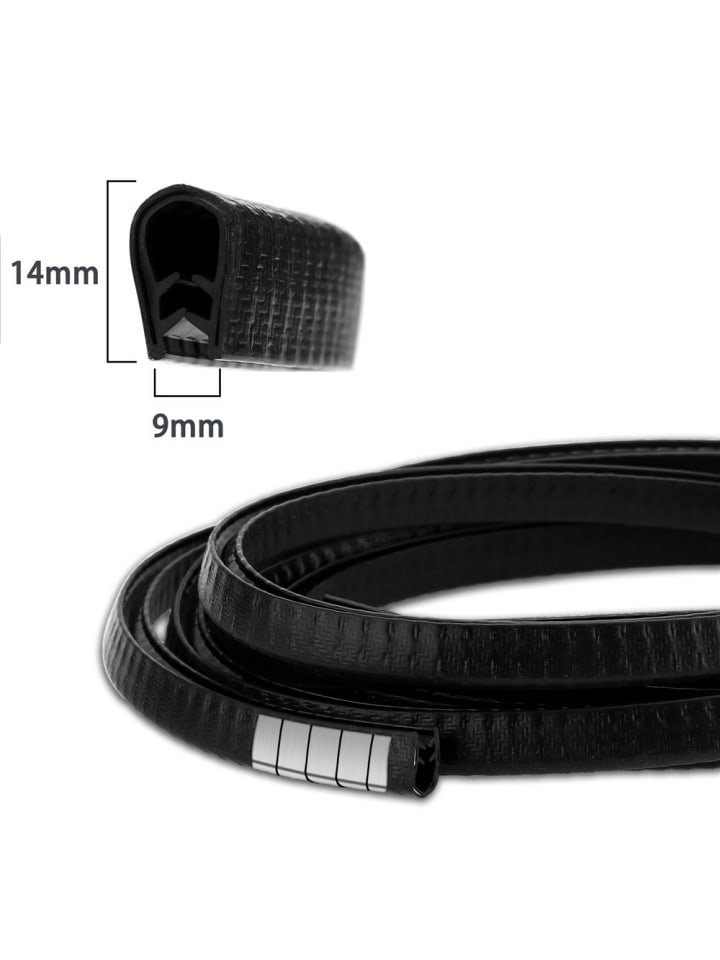 Intirilife Kantenschutzprofil für Blech aus Gummi - Zuschnitt Meterware in Schwarz günstig kaufen onesize