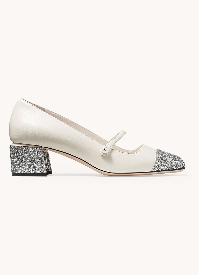 Décolleté Jimmy Choo Elisa 45 in pelle di agnello con dettagli glitterati