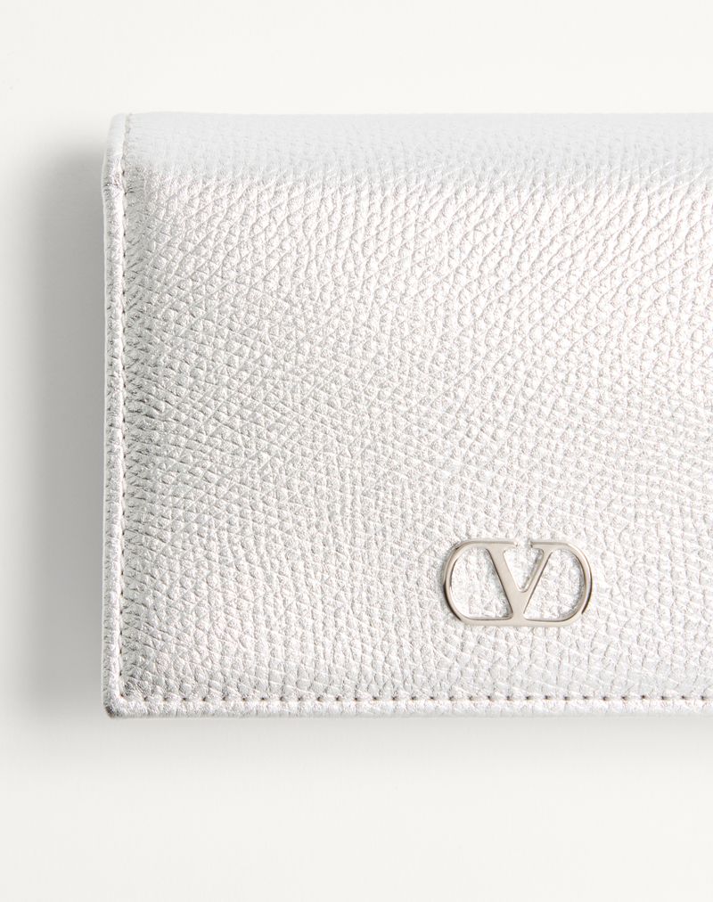 VLogo Signature Wallet i lamineret kornet kalveskind