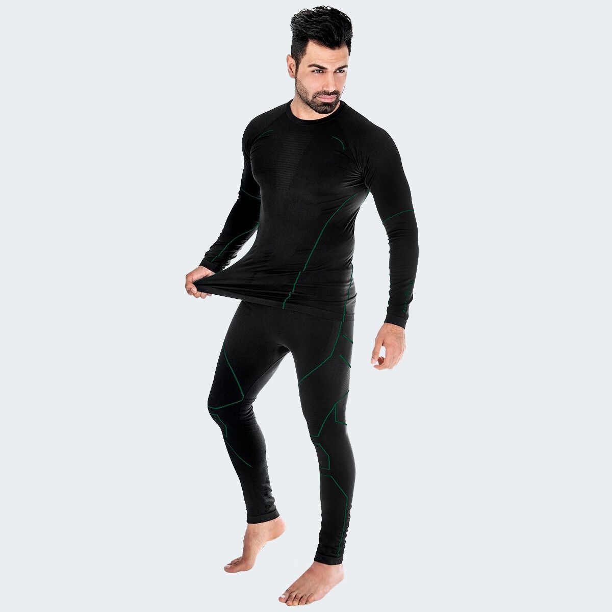 Black Snake Green Herren Seamless Funktionsunterwäsche Set