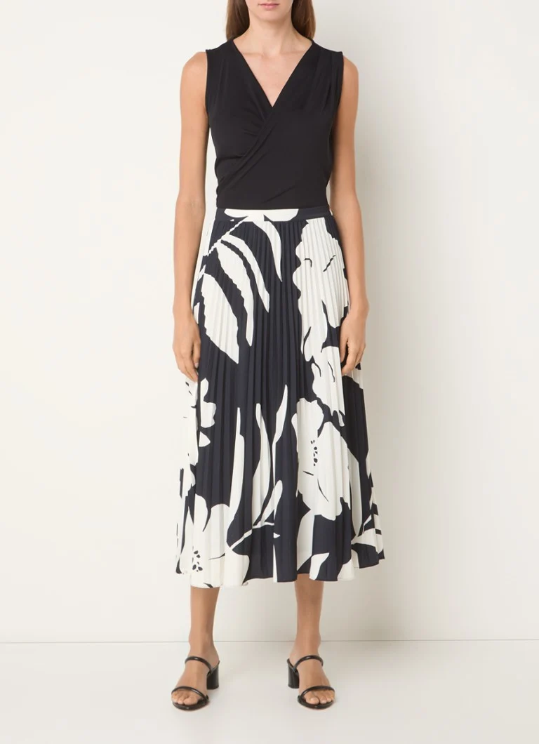 Phase Eight Elmina Midirock mit Blumenmuster und Falten