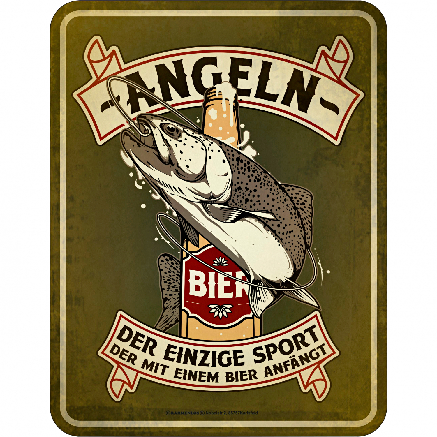 Rahmenlos Blechschild (Angeln)
