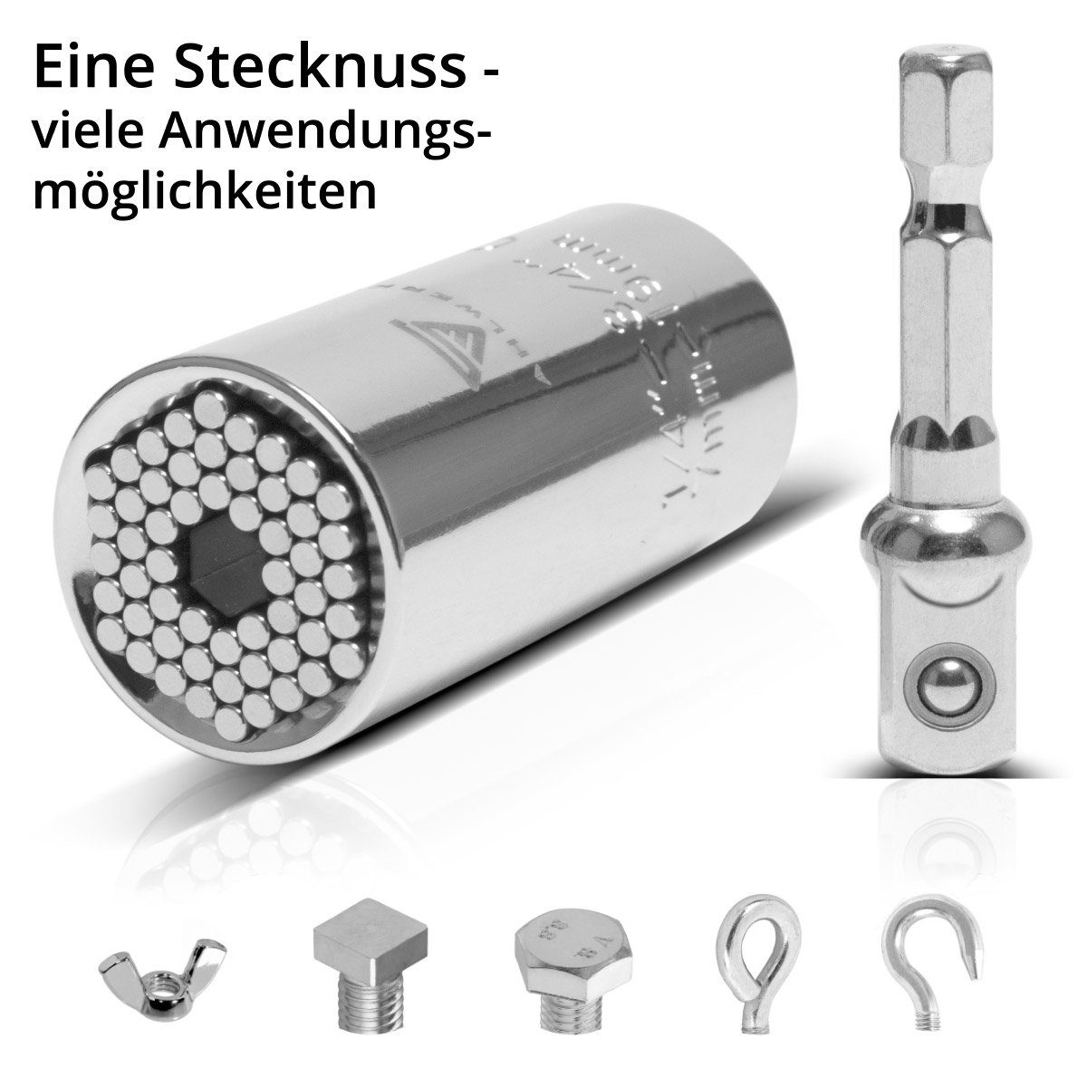 STAHLWERK Steckschlüssel Universeller 3/8 Zoll Steckschlüssel 7 bis 19 mm (Packung, 2 St)