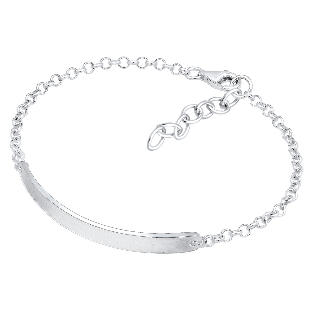 KUZZOI KUZZOI Bracelet Basic Matt Geo Lässig Platte 925 Sterling Silber Bracelet