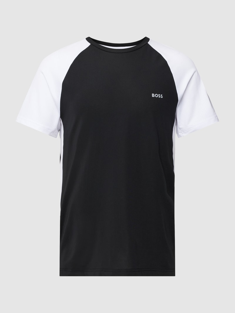 T-Shirt mit Mesh-Details Modell 'Active' in schwarz